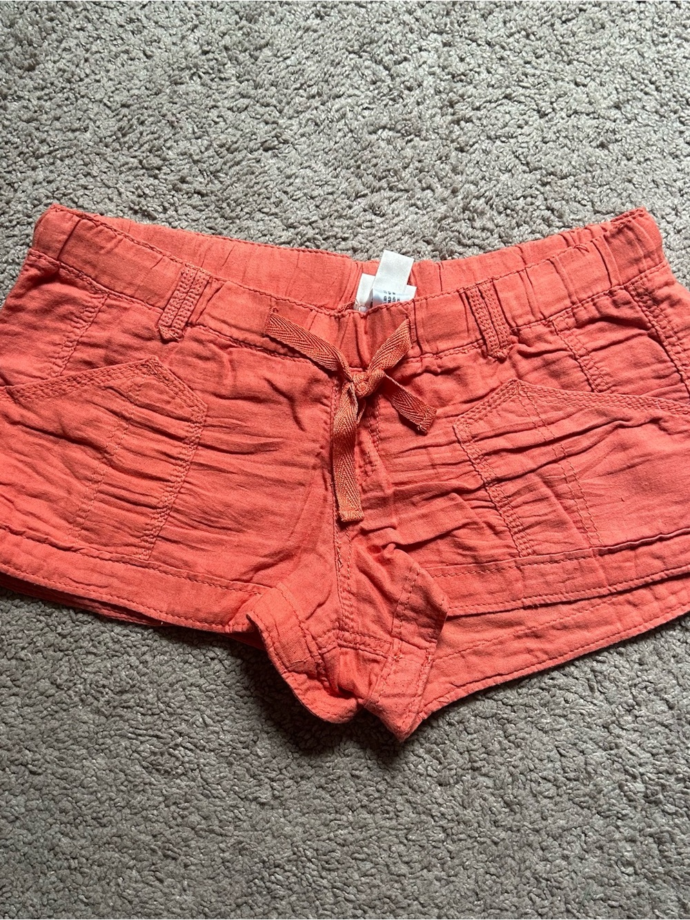 Mossimo Women’s Orange Drawstring Cotton Shorts Medium